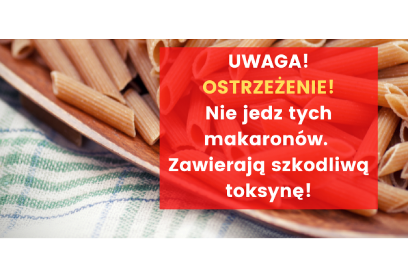 Najwyższy z możliwych wskaźnik zanieczyszczenia toksyną w makaronach. Masz je w swoim domu?