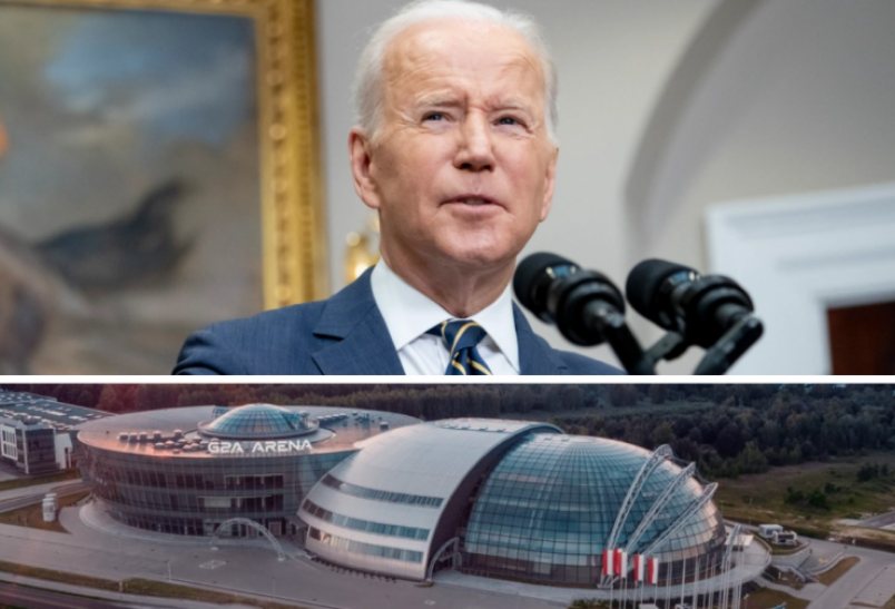 Prezydent Joe Biden na spotkaniu ze swoimi żołnierzami w Rzeszowie