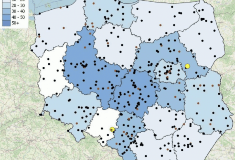 Wakacyjna mapa śmiertelnych wypadków, znów zapełniła się czarnymi punktami