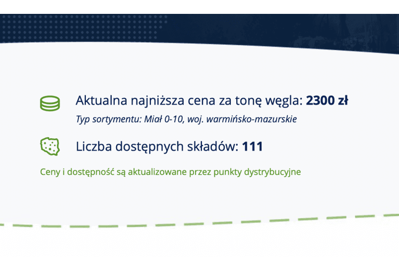 Rządowa porównywarka cen węgla już działa. 111 firm w dwa dni