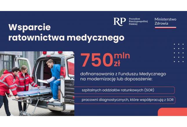 750 mln zł na wsparcie ratownictwa medycznego